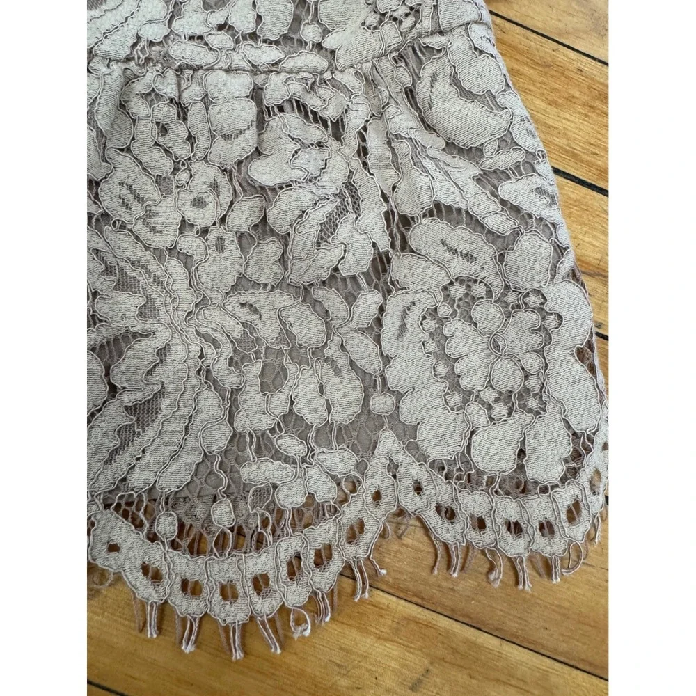 J.Crew‎ Taupe Floral Lace Sleeveless Peplum Top Size 6